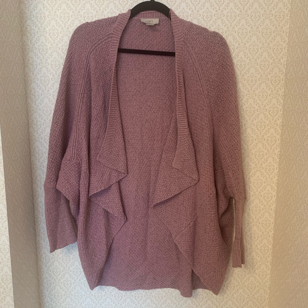 Purple/grey Loft Shrug sweater